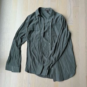 Express Satin Button-Up